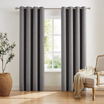 TRU-BARRIER WINDOW SOLUTIONS™ SUNBARRIER™ I-SNAP™ 2-Pack Blackout Grommeted Panels with Removable Liner