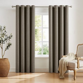 TRU-BARRIER WINDOW SOLUTIONS™ SUNBARRIER™ I-SNAP™ 2-Pack Blackout Grommeted Panels with Removable Liner