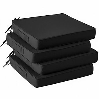Outdoor Chair Cushions Set of 4 Waterproof Patio Cushions with Handle Ties High Density Foam