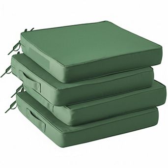 Outdoor Chair Cushions Set of 4 Waterproof Patio Cushions with Handle Ties High Density Foam