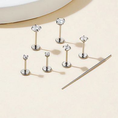 G23 Titanium Flat Body Piercing Stud Hypoallergenic No Thread
