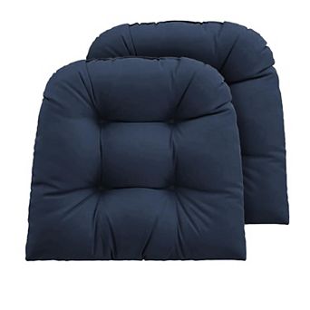 Outdoor Chair Cushions Set of 2 Waterproof Fade-Resistant Seat Pads With Ties for Patio Garden