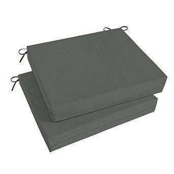 Outdoor Cushions Set of 2 Waterproof Patio Seat Pads 18.5x16x3 with Ties
