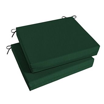 Outdoor Cushions Set of 2 Waterproof Patio Seat Pads 18.5x16x3 with Ties