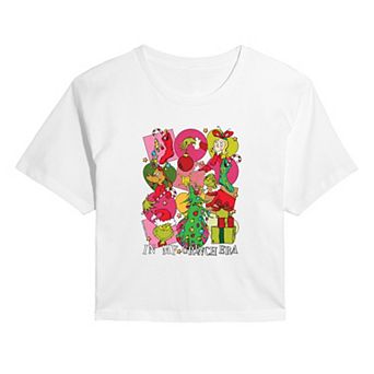 Juniors' Dr. Seuss The Grinch "In My Grinch Era" Cropped Tee