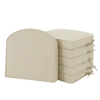 Outdoor Chair Cushions Fade-resistant Water-resistant D Shaped Patio Seat Pads Set of 6