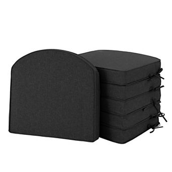 Outdoor Chair Cushions Fade-resistant Water-resistant D Shaped Patio Seat Pads Set of 6