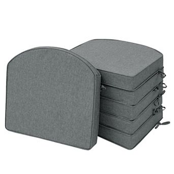 Outdoor Chair Cushions Fade-resistant Water-resistant D Shaped Patio Seat Pads Set of 6