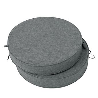 Outdoor Round Chair Cushions 15 Inch Fade-resistant Water-resistant Non-slip Set 2