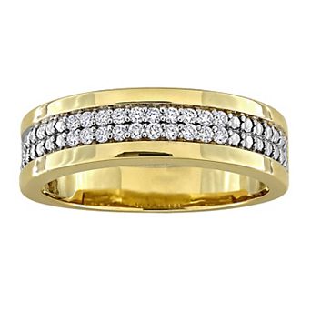 Men's Stella Grace Sterling Silver 1/5 Carat T.W. Round Lab-Grown Diamond Pave Ring