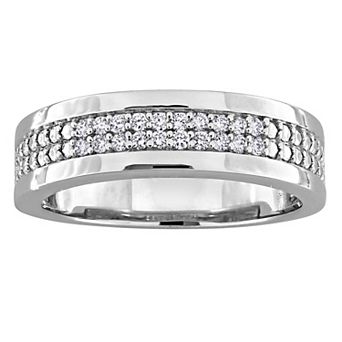 Men's Stella Grace Sterling Silver 1/5 Carat T.W. Round Lab-Grown Diamond Pave Ring