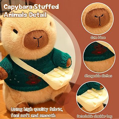 10.2inch Capybara Plush Toy with 9 Clothes and Accessories Super Soft Capybara Toy,classic model