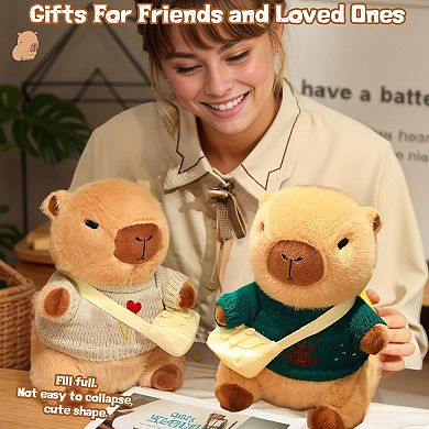 10.2inch Capybara Plush Toy with 9 Clothes and Accessories Super Soft Capybara Toy,classic model