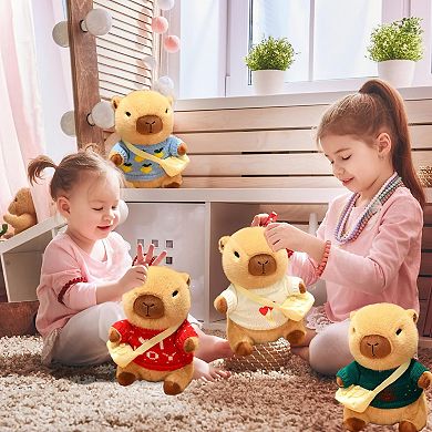 10.2inch Capybara Plush Toy with 9 Clothes and Accessories Super Soft Capybara Toy,classic model