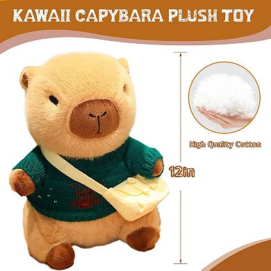 10.2inch Capybara Plush Toy with 9 Clothes and Accessories Super Soft Capybara Toy,classic model