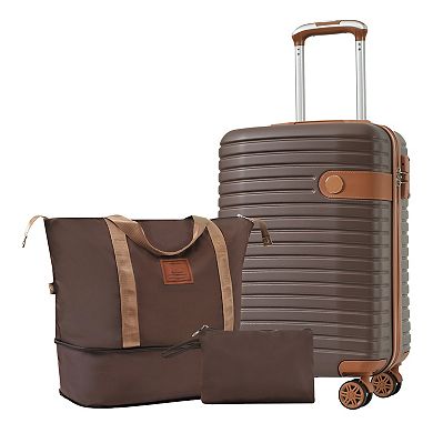 Sets 3 PCS Carry on Luggage 22x14x9 Lightweight Hardshell ABS Suitcases with Wheels 20"