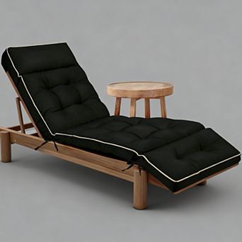 Outdoor Chaise Lounge Cushion Memory Foam Patio Chair Water-Repellent