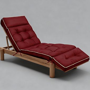 Outdoor Chaise Lounge Cushion Memory Foam Patio Chair Water-Repellent