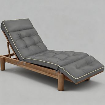 Outdoor Chaise Lounge Cushion Memory Foam Patio Chair Water-Repellent