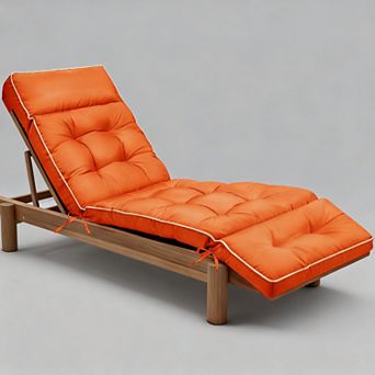 Outdoor Chaise Lounge Cushion Memory Foam Patio Chair Water-Repellent