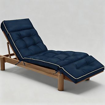 Outdoor Chaise Lounge Cushion Memory Foam Patio Chair Water-Repellent