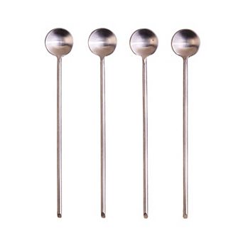 Thin Stainless Long Spoons - Set of 4