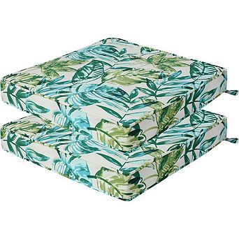 Outdoor Chair Cushions Set of 2, Water-Resistant Seat Pads with Ties