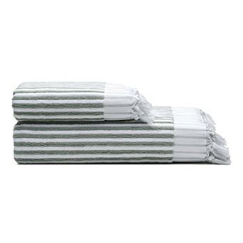 Stripes Turkish Cotton Terry Bath and Hand Towel - Set