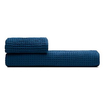 Waffle Turkish Cotton Bath and Hand Towel - Set