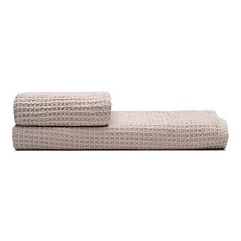 Waffle Turkish Cotton Bath and Hand Towel - Set