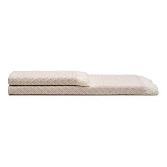 Serenity Grid Turkish Cotton Bath and Hand Towel - Set