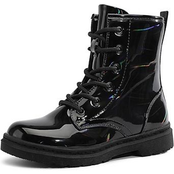 HOMEHOT Girls Ankle Boots with Side Zipper & Lace Up