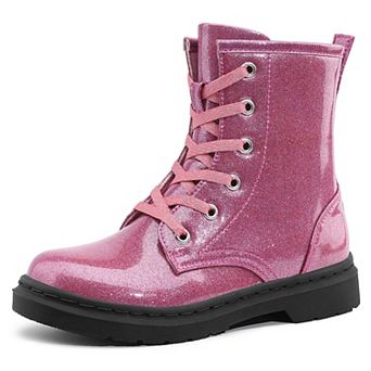 HOMEHOT Girls Ankle Boots with Side Zipper & Lace Up