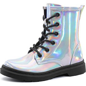 HOMEHOT Girls Ankle Boots with Side Zipper & Lace Up