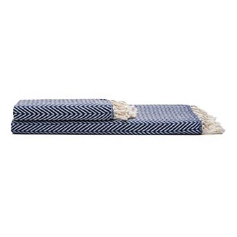 Herringbone Turkish Cotton Hand Towels - Set of 2