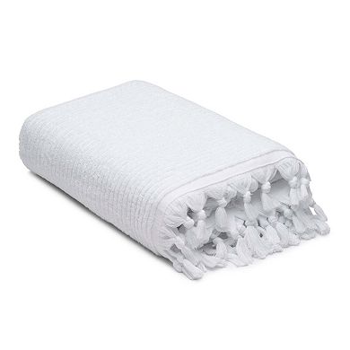 Ribbed Loom Turkish Cotton Terry Hand Towels - Set of 2