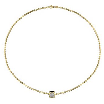 Men's Stella Grace 18k Gold over Sterling Silver Onyx & White Topaz Necklace