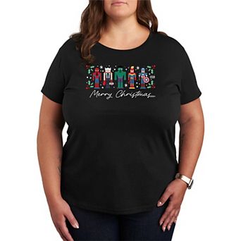 Plus Size Marvel Merry Christmas Nutcrackers Graphic Tee
