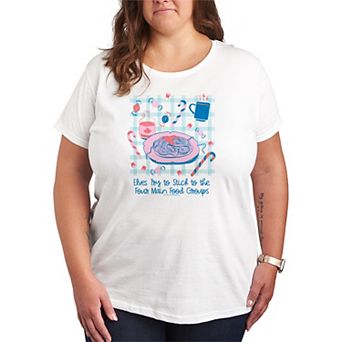 Plus Size Elf “Four Main Food Groups” Graphic Tee