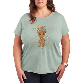 Plus Size Marvel Guardians Of The Galaxy Groot Graphic Tee