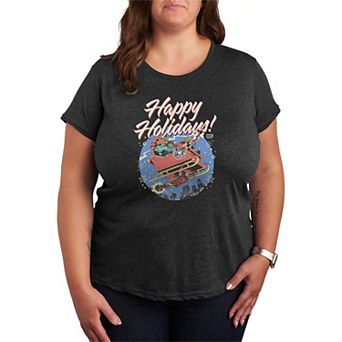 Plus Size Marvel The Avengers Happy Holidays Vintage Graphic Tee