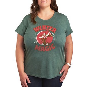 Plus Size Marvel Scarlet Witch Winter Magic Graphic Tee