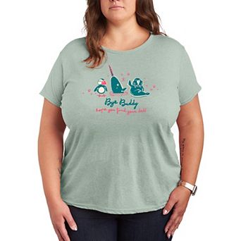 Plus Size Elf “Bye Buddy Hope You Find Your Dad” Graphic Tee