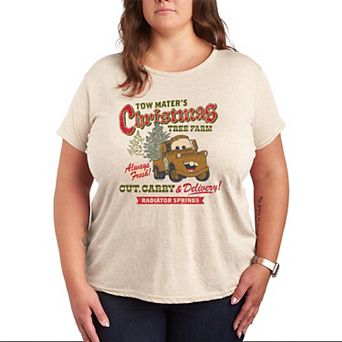 Plus Size Disney / Pixar's Cars Tow Mater's Christmas Tree Farm Graphic Tee