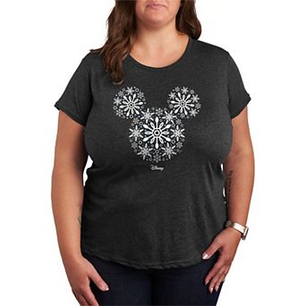 Plus Size Disney's Mickey Mouse Snowflakes Graphic Tee