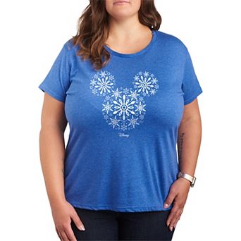 Plus Size Disney's Mickey Mouse Snowflakes Graphic Tee
