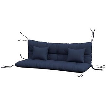 4 pc Outdoor Bench Cushion Set Seat, Back, and Pillows for Patio or Swing