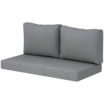 Outdoor Bench Cushion Set with Seat Cushion and 2 Back Cushions Washable Covers