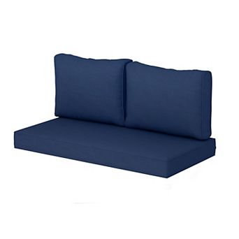 Outdoor Bench Cushion Set with Seat Cushion and 2 Back Cushions Washable Covers