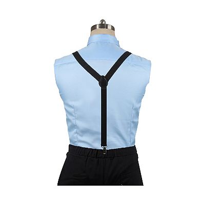 Unisex Bow Tie Set Y Shape Adjustable Elastic Shoulder Strap Suspenders